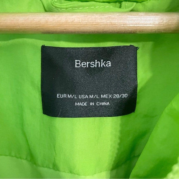 Lime Neon Green Oversized Slouchy Puffer Zip Up Jacket Coat - Picture 3 of 7